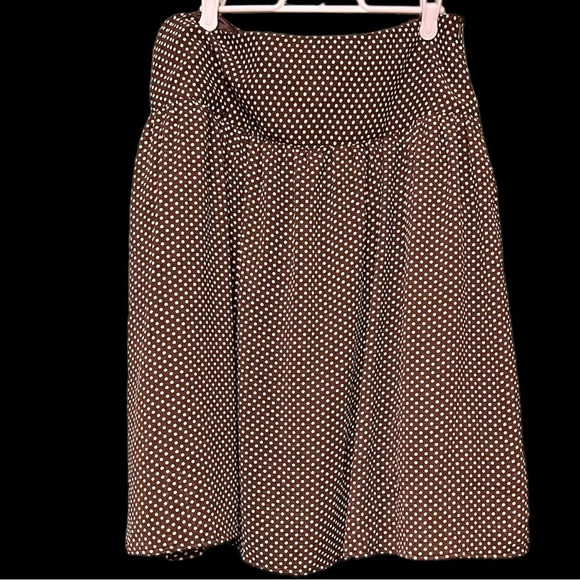 Jessica brand, Brown and White polka dot skirt, size Large - Picture 1 of 4